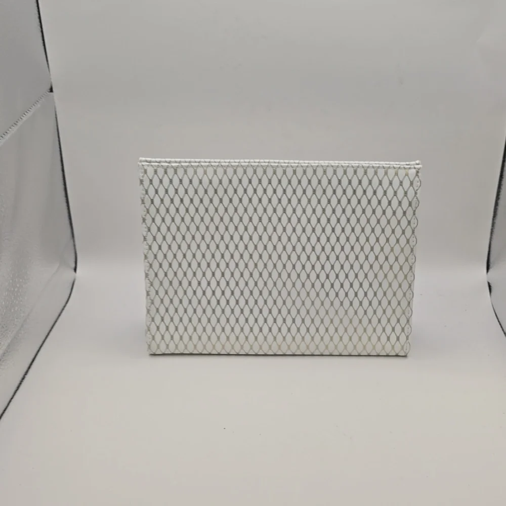 New Yves Saint Laurent YSL Beaute Pouch white & gold faux leather Case toiletry